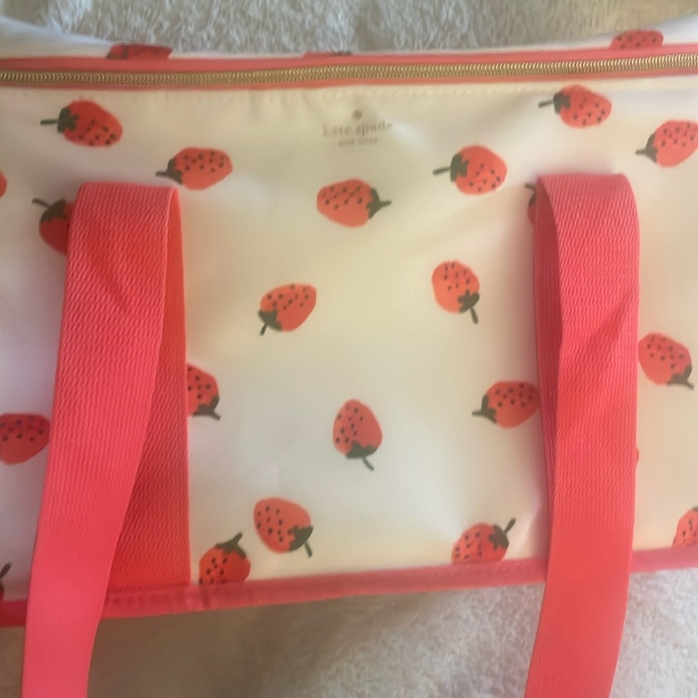 NWT Kate Spade New York Strawberry Print insulated cooler Tote Bag